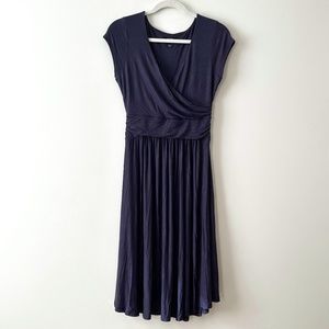 Anthropologie Navy Blue Wrap Dress